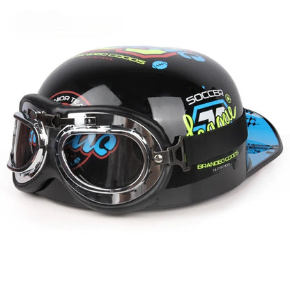 Vintage Half Motorcycle Helmet    qykyai-sq.myshopify.com