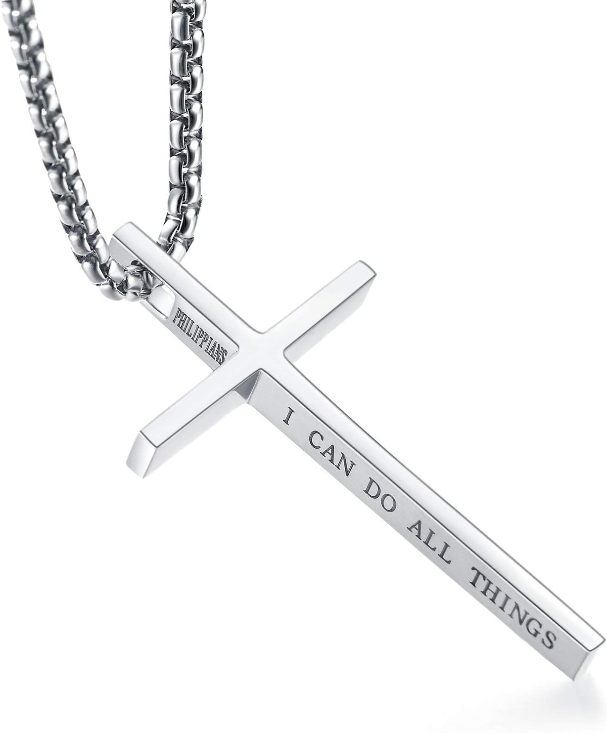 Cross Necklace for Men, Philippians 4:13 Christian Cross Stainless Steel Necklaces for Men  Cross Necklace for Men, Philippians 4:13 Christian Cross Stainless Steel Necklaces for Men    qykyai-sq.myshopify.com