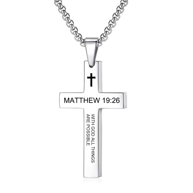 Christian Bible Verse Cross Pendant Necklace Stainless Steel Religious Scripture Prayer Jewelry Gifts  Christian Bible Verse Cross Pendant Necklace Stainless Steel Religious Scripture Prayer Jewelry Gifts    qykyai-sq.myshopify.com