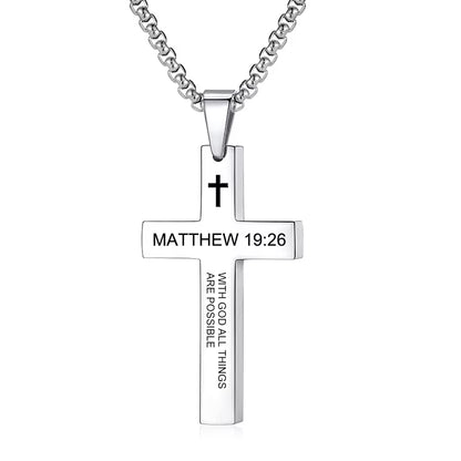 Christian Bible Verse Cross Pendant Necklace Stainless Steel Religious Scripture Prayer Jewelry Gifts  Christian Bible Verse Cross Pendant Necklace Stainless Steel Religious Scripture Prayer Jewelry Gifts    qykyai-sq.myshopify.com