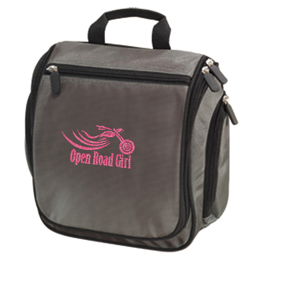 Travel Hanging Toiletry Bag by Open Road Girl, Choose your Logo color!