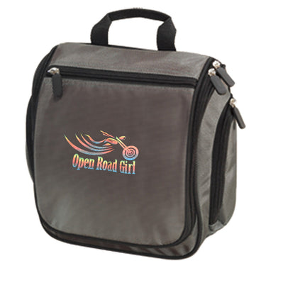 Travel Hanging Toiletry Bag by Open Road Girl, Choose your Logo color!