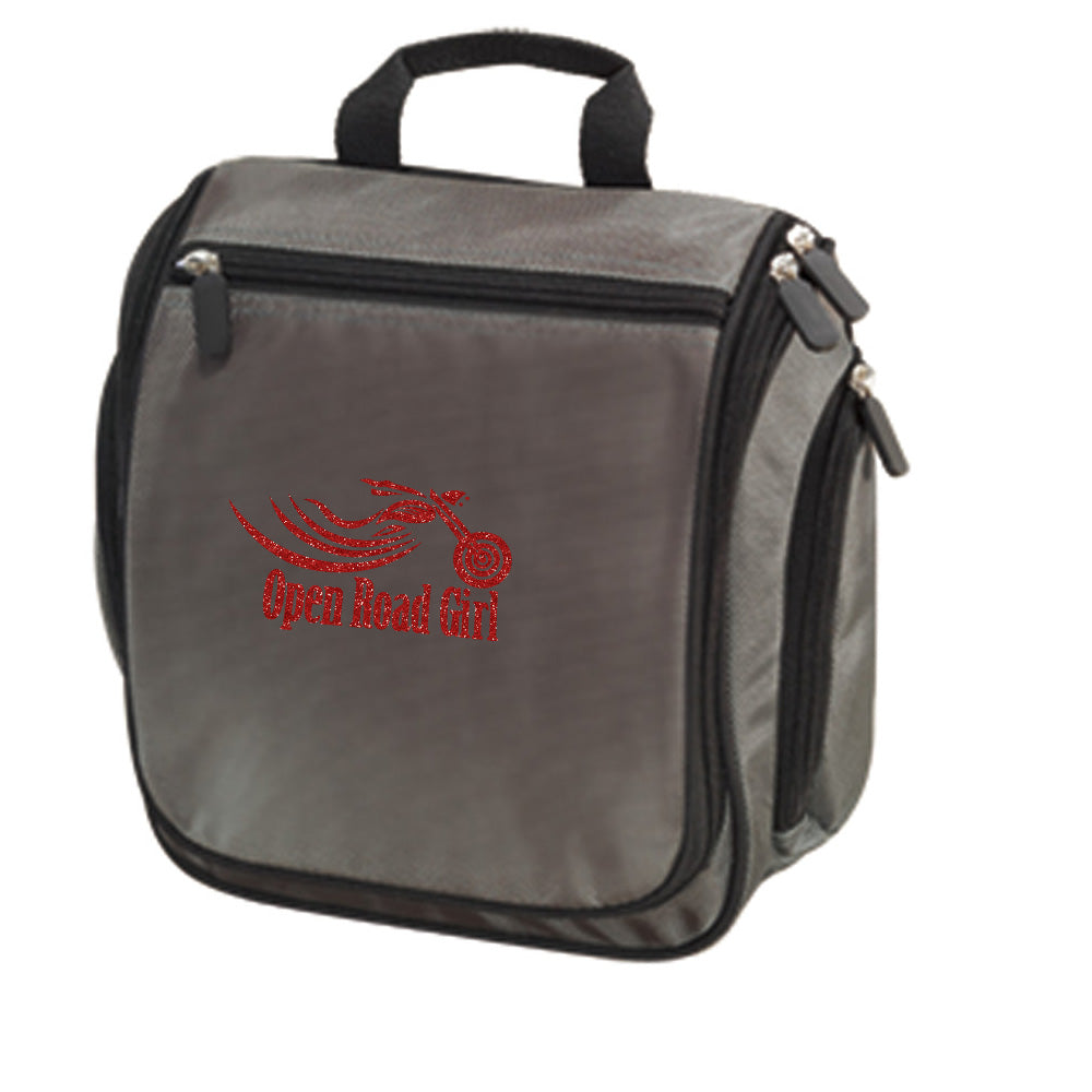 Travel Hanging Toiletry Bag by Open Road Girl, Choose your Logo color!