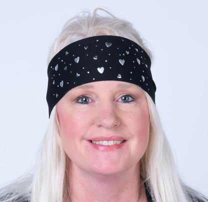 Tie-back Stretchy Rhinestone Bandana Super Hearts Design  Headwraps  qykyai-sq.myshopify.com