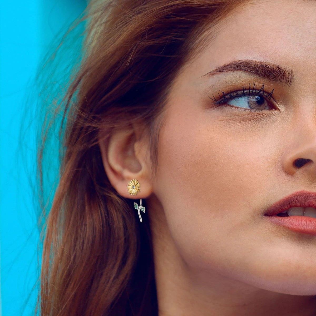 Elegant Sunflower Drop Earrings