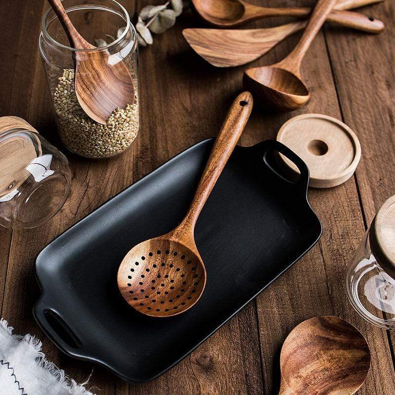 Teak Kitchen Essentials Set  Housewares  qykyai-sq.myshopify.com
