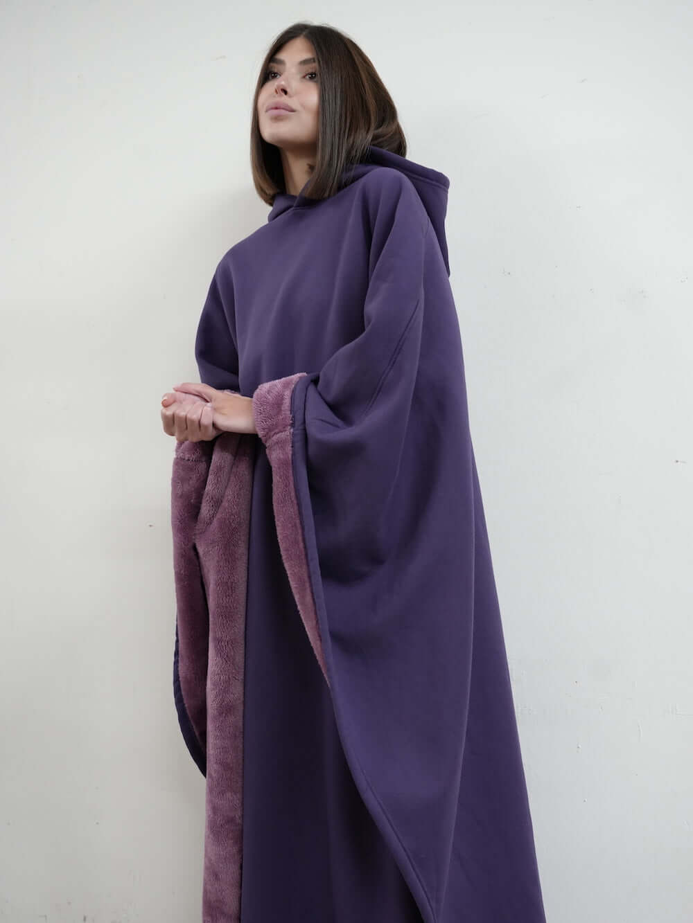 Eden Comfort Hoodie Blanket in purple, designed for ultimate relaxation and stress relief.