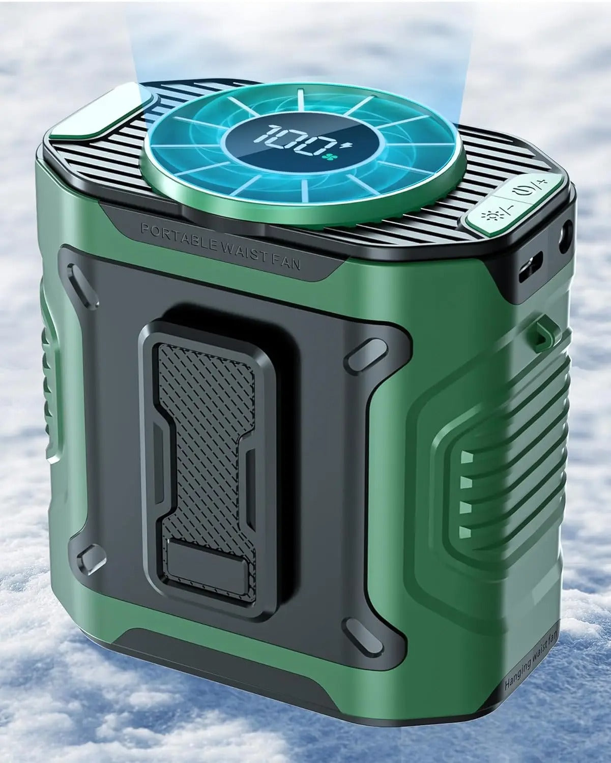 Hanging Waist Fans Waist Clip Fan Portable under Shirt Fan USB Charging Electric Fan Outdoor Camping Cooling Device LED Light