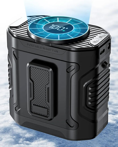 Hanging Waist Fans Waist Clip Fan Portable under Shirt Fan USB Charging Electric Fan Outdoor Camping Cooling Device LED Light