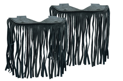 B14 Black Leather Floor Boards with Fringe - Small