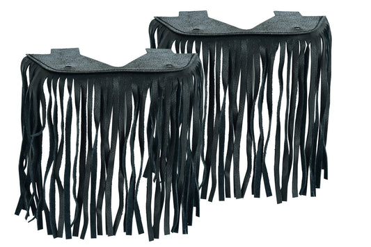 B14 Black Leather Floor Boards with Fringe - Small