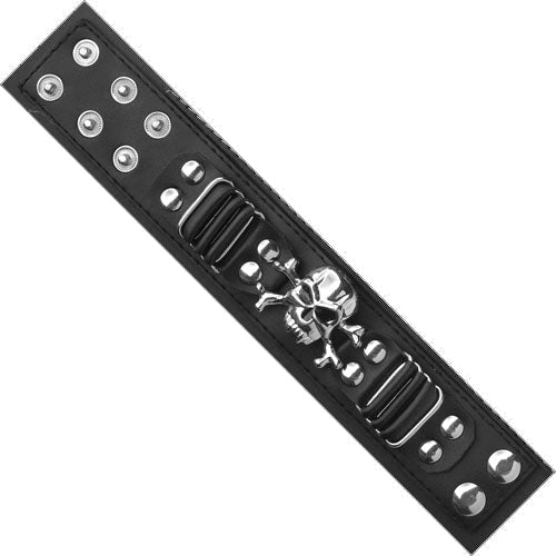 BR-SD112 Vinyl bracelet with skull design.