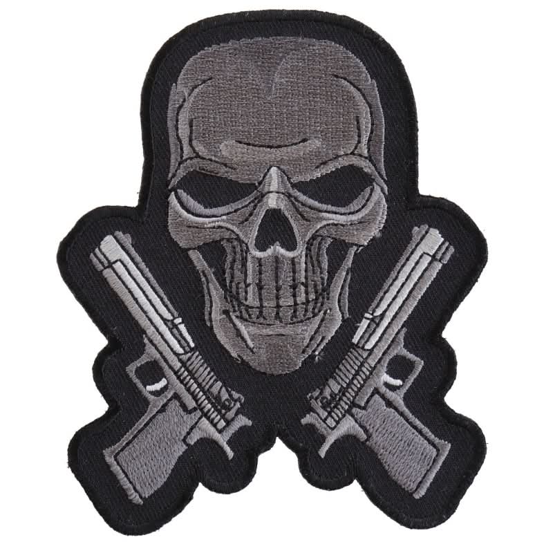 P496 Guns and Skull Chrome Patch