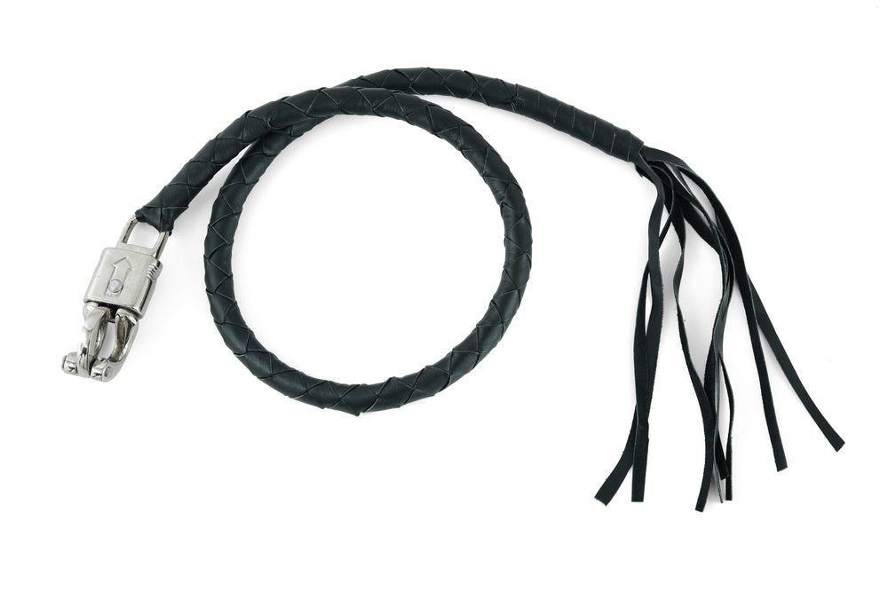 GBW21 Leather Biker Whip - Black