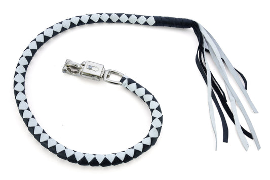 GBW24 Leather Biker Whip-White/Black
