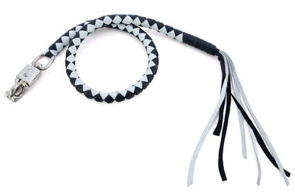 GBW24 Leather Biker Whip-White/Black