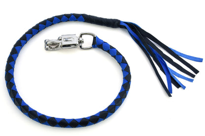 GBW25 Leather Biker Whip-Blue/Black