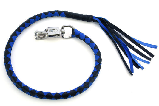 GBW25 Leather Biker Whip-Blue/Black