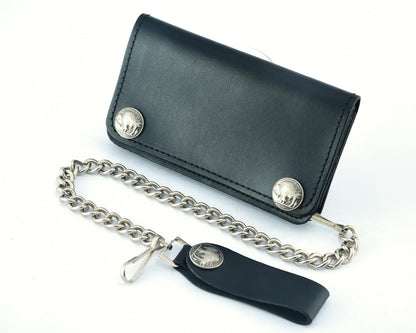 BWC232 Buffalo Nickel Snap Black Leather Long Bi-Fold Biker Wallet  Wallet Chains/Key Leash  qykyai-sq.myshopify.com