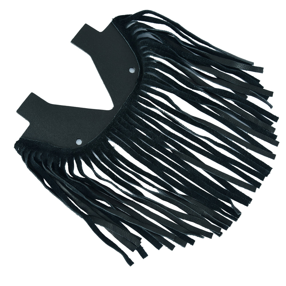 B14 Black Leather Floor Boards with Fringe - Small