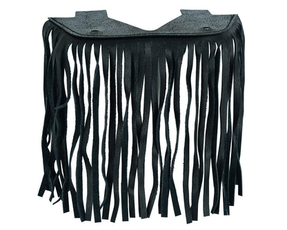 B14 Black Leather Floor Boards with Fringe - Small
