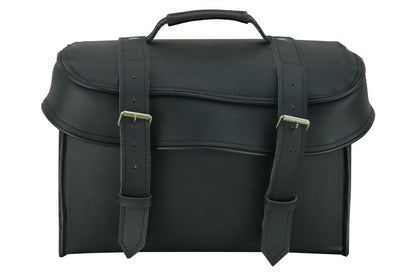 Leather Black PVC Large Four Piece Motorcycle Touring Tail Bag