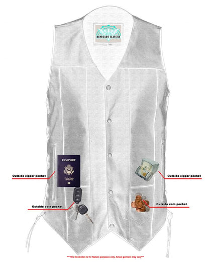 Men's Ten Pocket Utility Black Vest - TALL