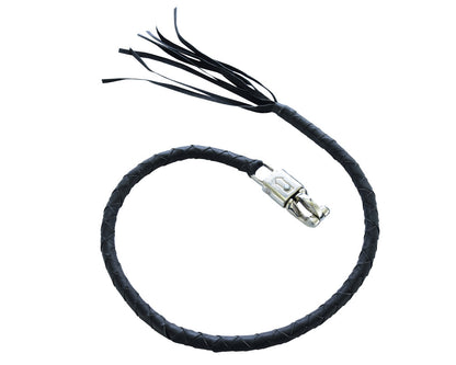 GBW21 Leather Biker Whip - Black