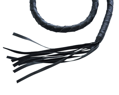 GBW21 Leather Biker Whip - Black