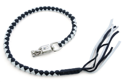 GBW24 Leather Biker Whip-White/Black