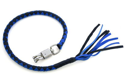 GBW25 Leather Biker Whip-Blue/Black
