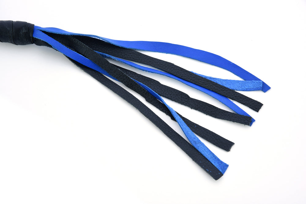 GBW25 Leather Biker Whip-Blue/Black