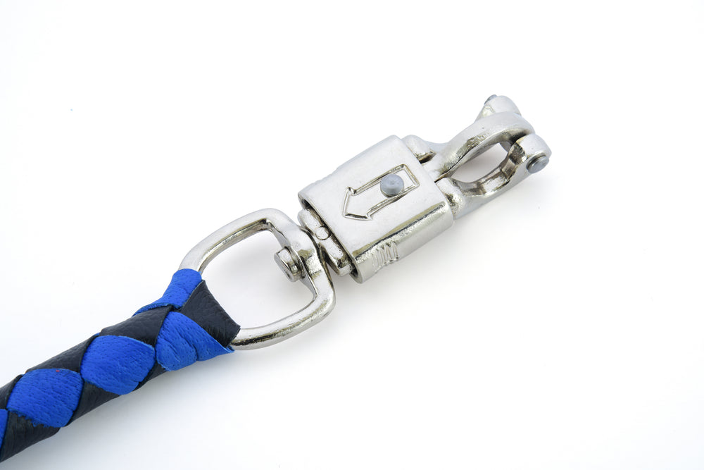 GBW25 Leather Biker Whip-Blue/Black