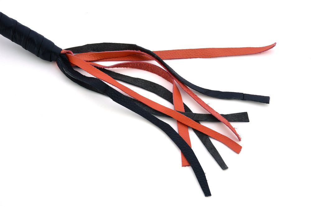 GBW22 Leather Biker Whip-Orange/Black