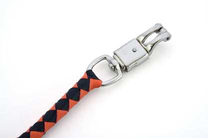 GBW22 Leather Biker Whip-Orange/Black