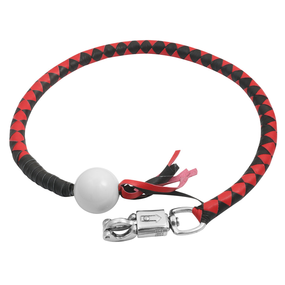 GBW211B Leather Biker Whip-Red/Black W / White Pool Ball  Whips  qykyai-sq.myshopify.com