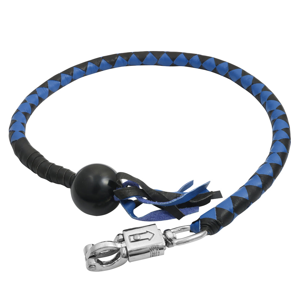 GBW21B Leather Biker Whip-Blue/Black W / Black Pool Ball  Whips  qykyai-sq.myshopify.com