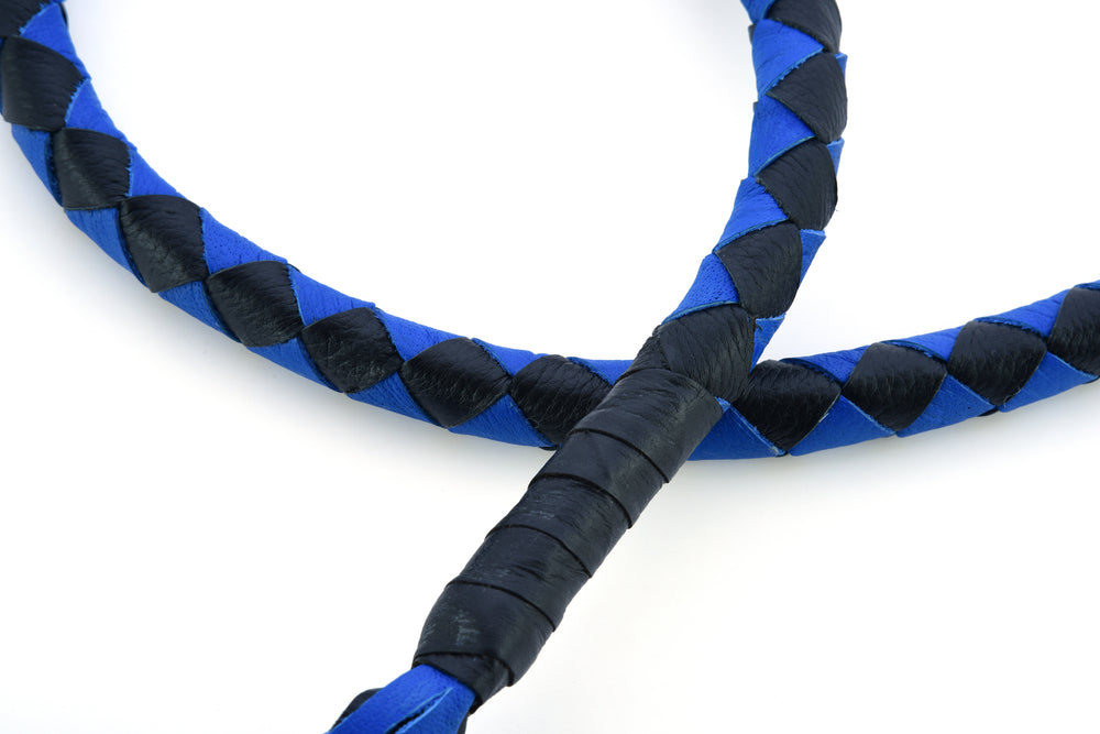 GBW25 Leather Biker Whip-Blue/Black  Whips  qykyai-sq.myshopify.com